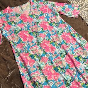 Lulu-B Vibrant Floral Dress - Pink and Blue